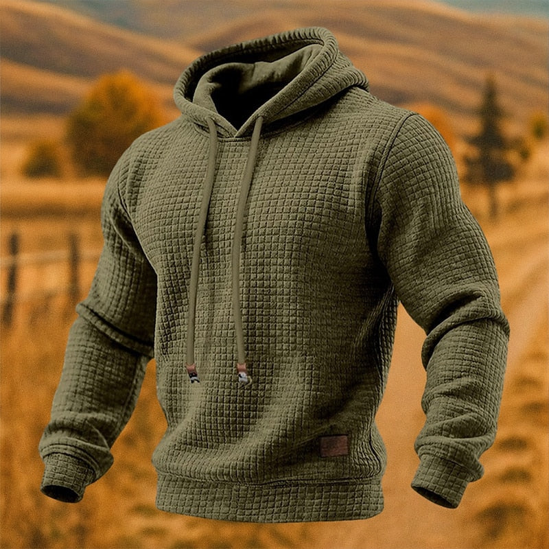 Herren-Freizeit-Hoodie aus strukturiertem Stoff