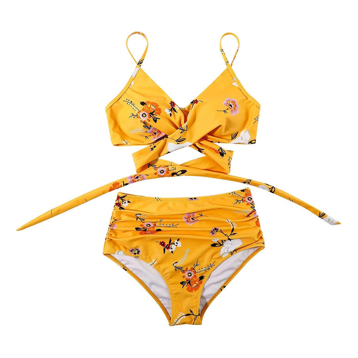 Bikini a vita alta da donna con stampa floreale