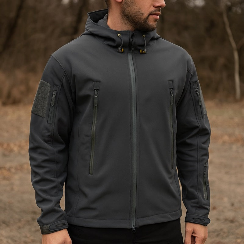 Giacca softshell da uomo con cappuccio nero