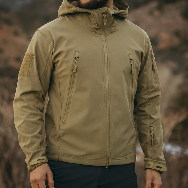 Giacca softshell da uomo con cappuccio – dettaglio 1