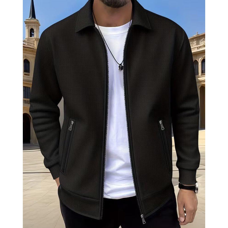 Giacca da uomo strutturata con zip e colletto nero