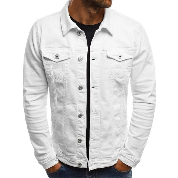 Giacca di jeans da uomo classica bianca – vista frontale