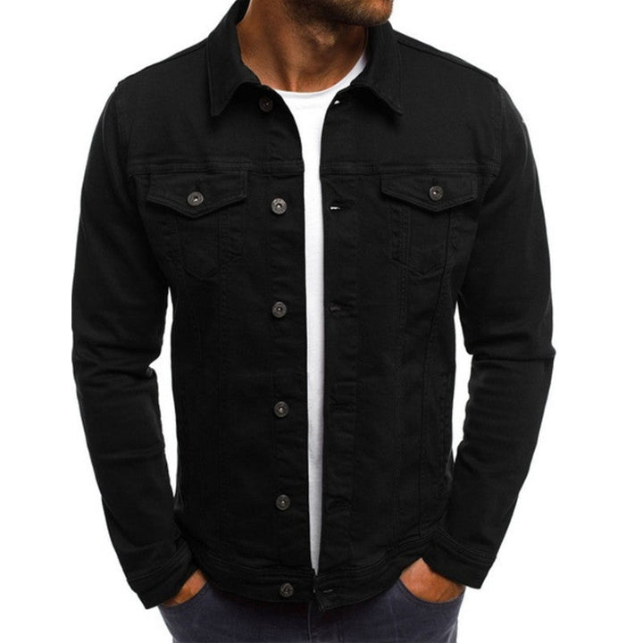 Giacca di jeans da uomo classica nera – vista frontale