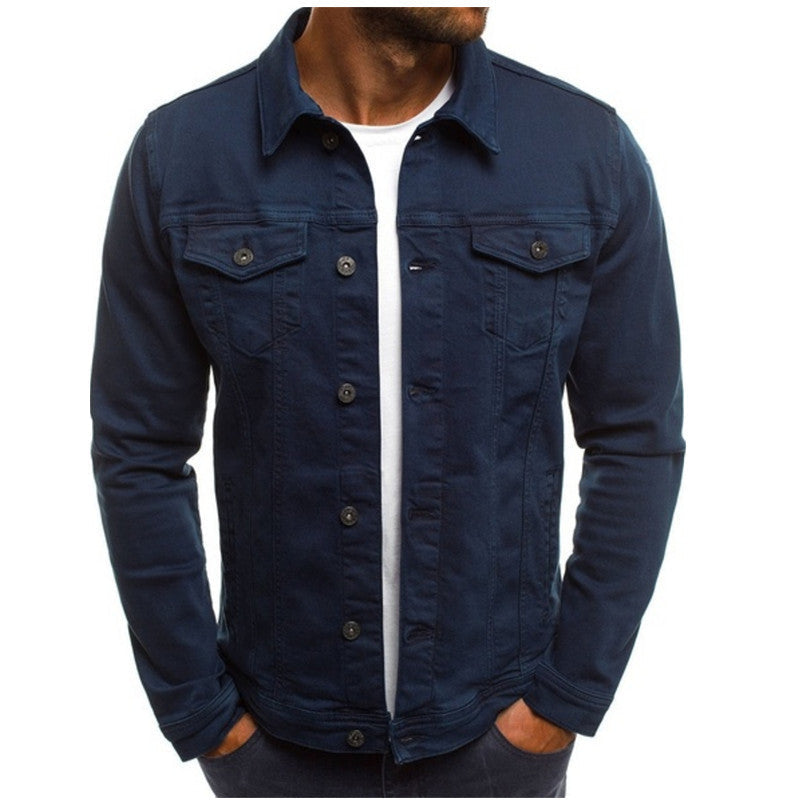 Giacca di jeans da uomo classica blu scuro – vista frontale