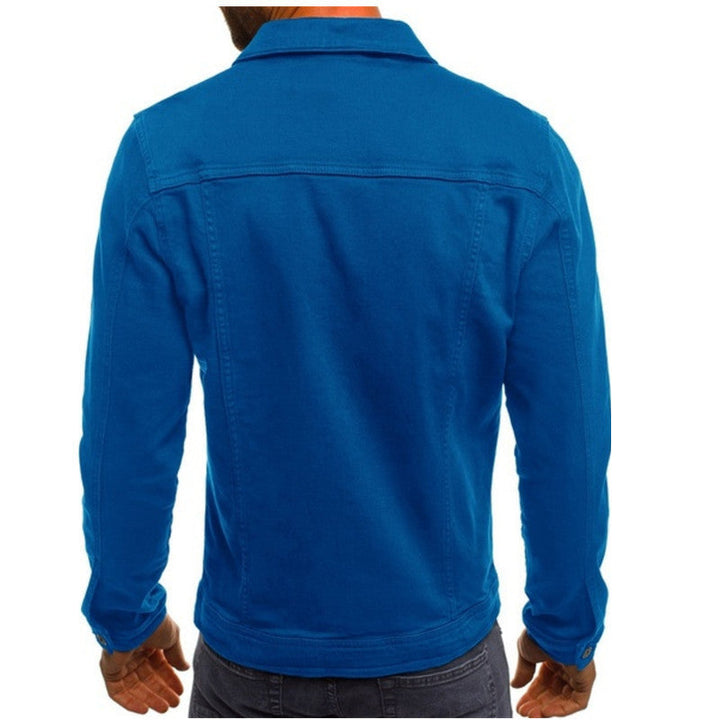 Giacca di jeans da uomo classica blu – vista posteriore
