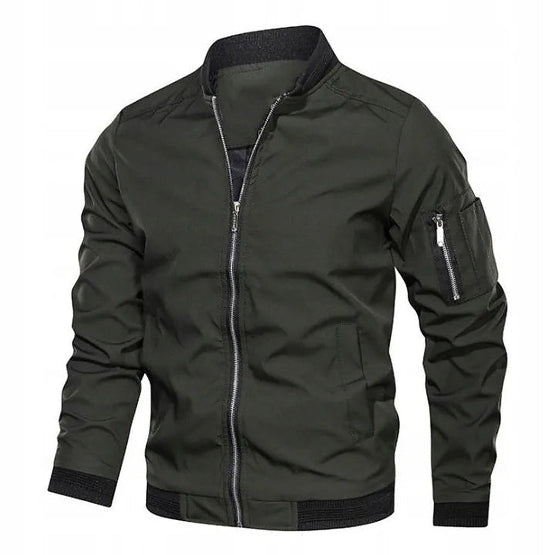 Giacca Bomber Uomo con Chiusura Frontale e Tasche