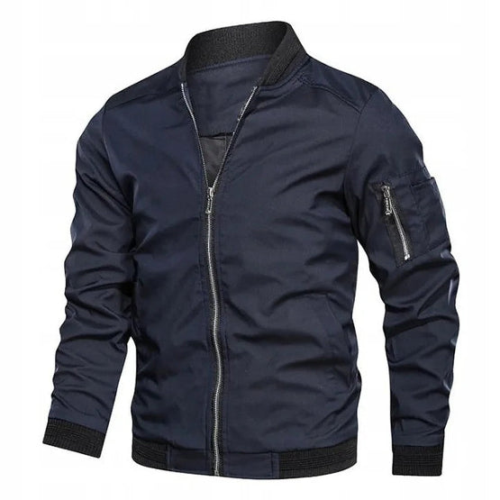 Giacca Bomber Uomo con Chiusura Frontale e Tasche