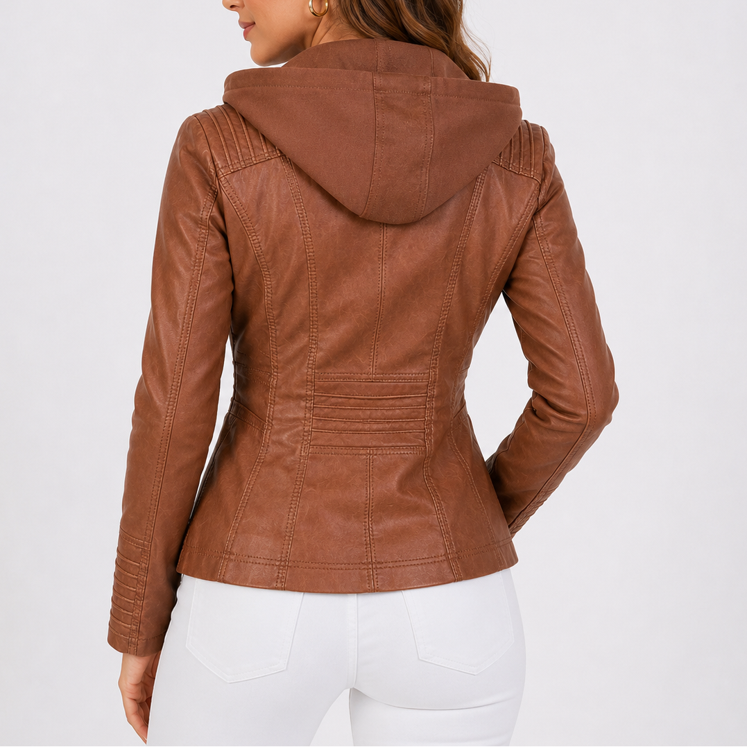 Giacca Donna Biker con Cappuccio