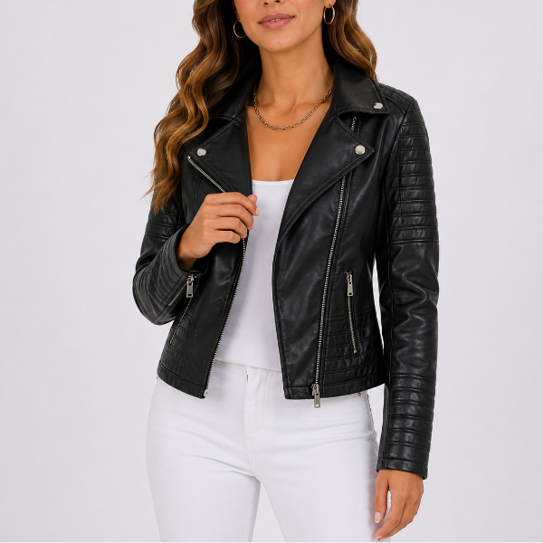 Giacca Donna Biker dal Taglio Deciso