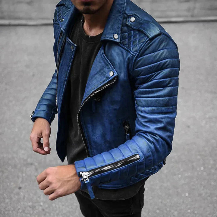 Blu giacca uomo stile biker