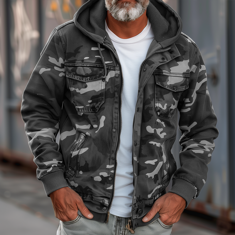 Giacca Uomo Utility con Cappuccio per Autunno