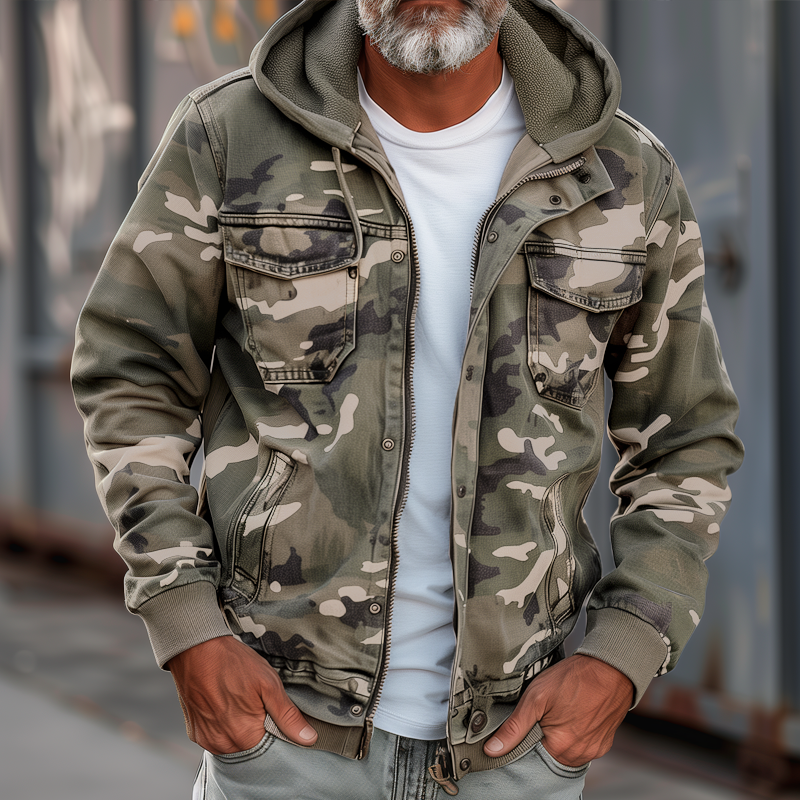 Giacca Uomo Utility con Cappuccio per Autunno