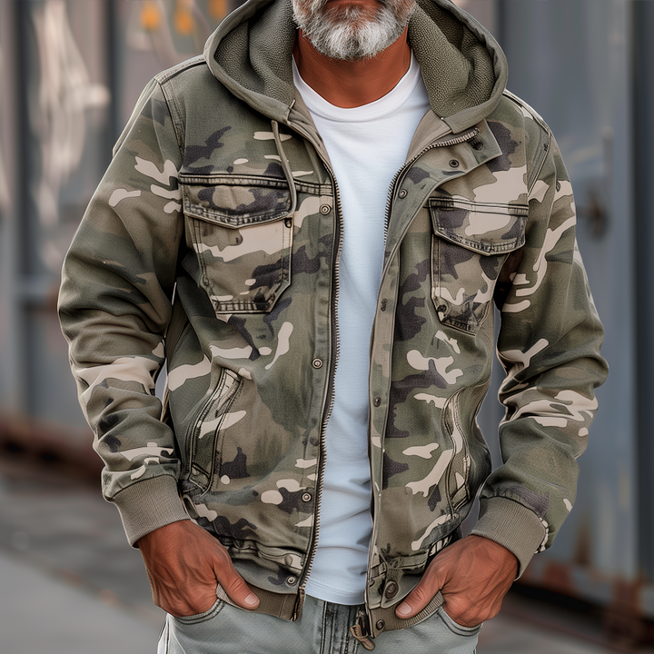 Giacca Uomo Utility con Cappuccio per Autunno