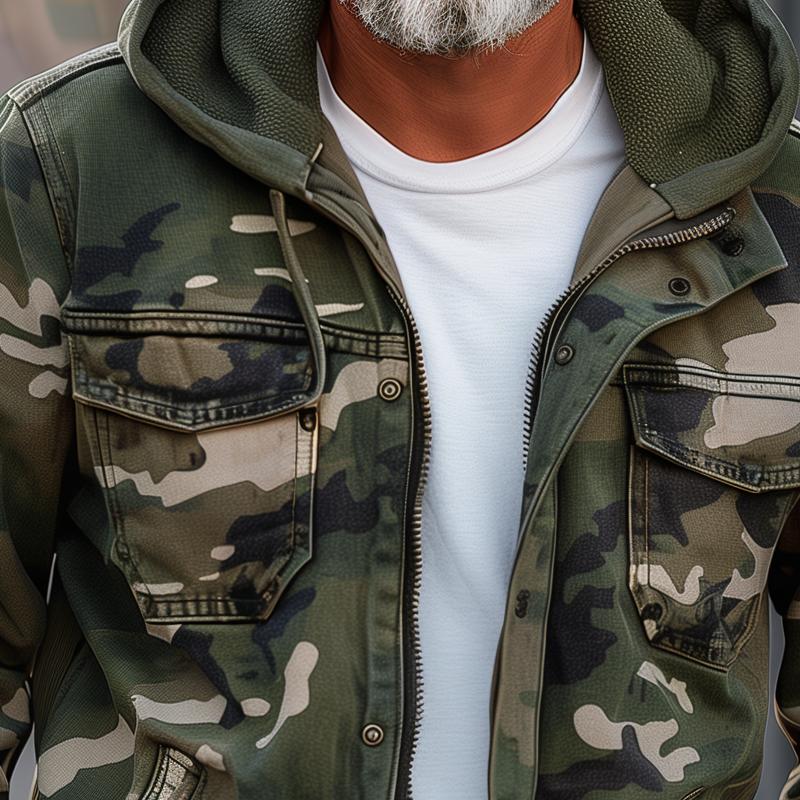 Giacca Uomo Utility con Cappuccio per Autunno