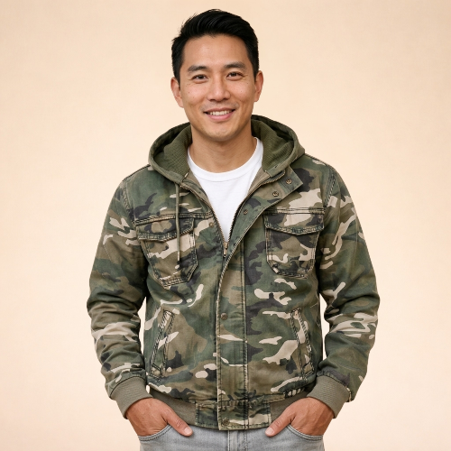 Giacca Uomo Utility con Cappuccio per Autunno
