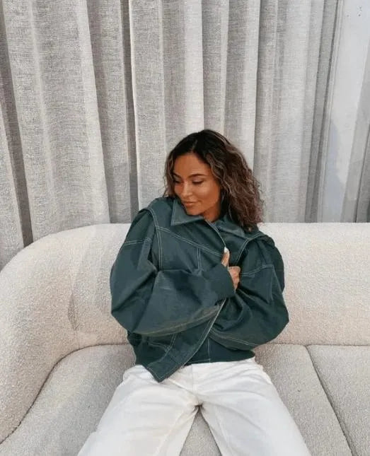 Giacca bomber da donna con zip per tempo libero e mezze stagioni