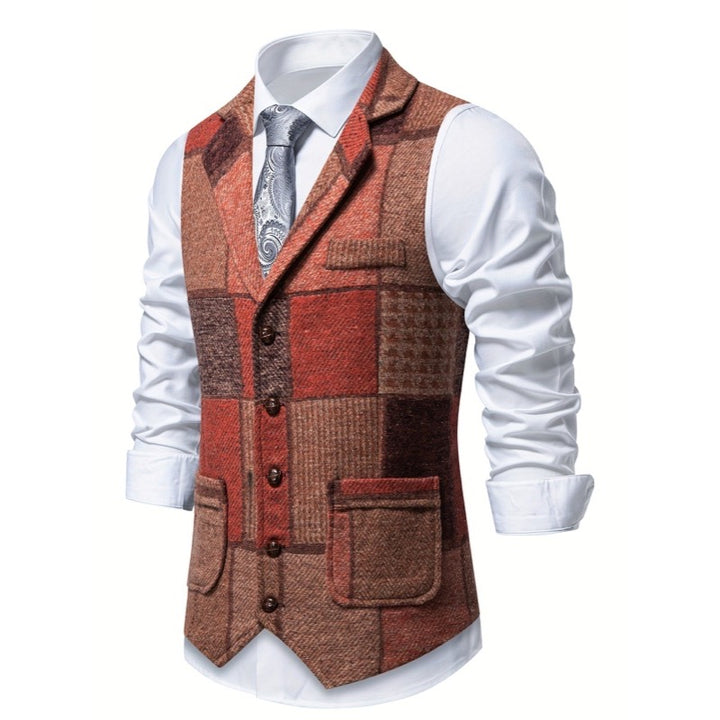 Gilet da uomo patchwork con revers – dettaglio 1