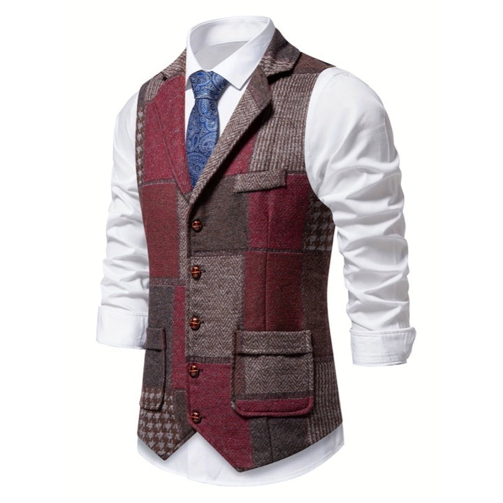 Gilet da uomo patchwork con revers – dettaglio 2