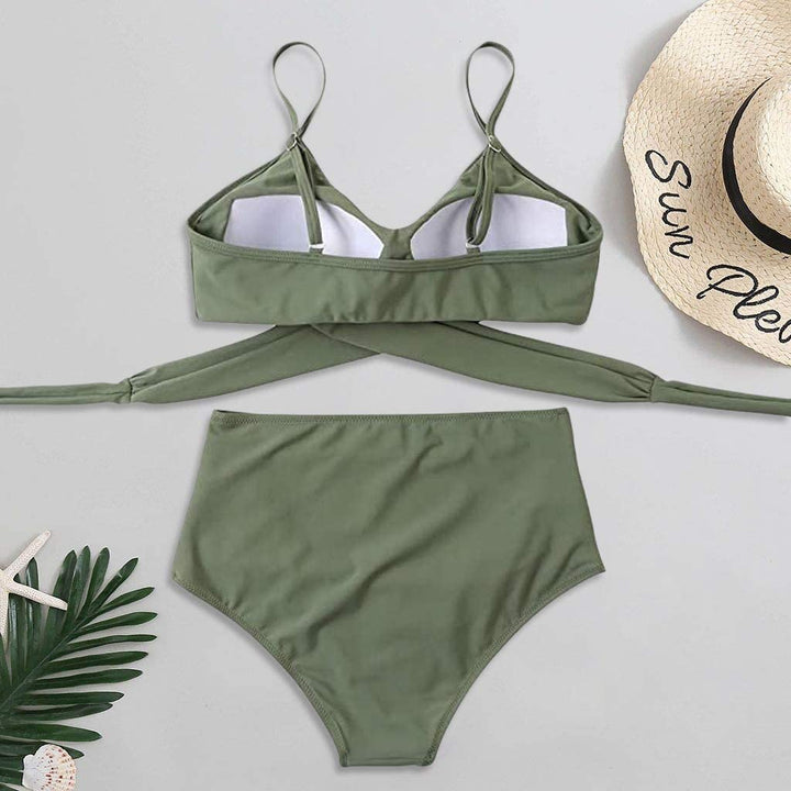 Bikini a vita alta da donna con stampa floreale