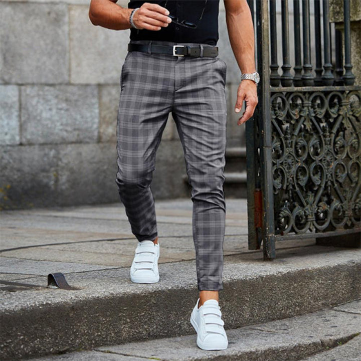 Pantaloni chino da uomo a quadri per uso quotidiano