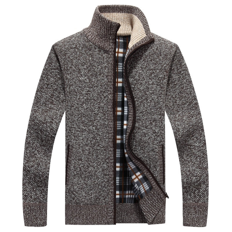 Cardigan con zip da uomo a collo alto per uso quotidiano