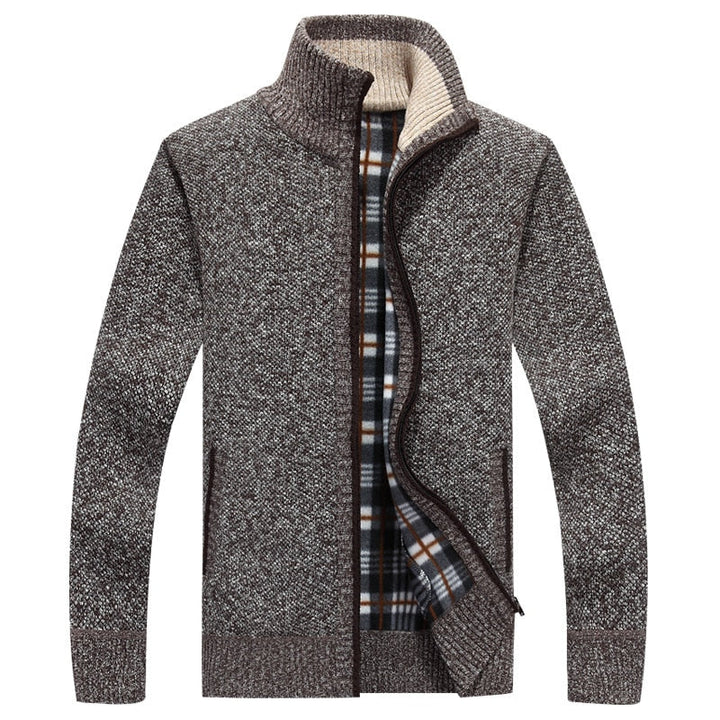 Cardigan con zip da uomo a collo alto per uso quotidiano