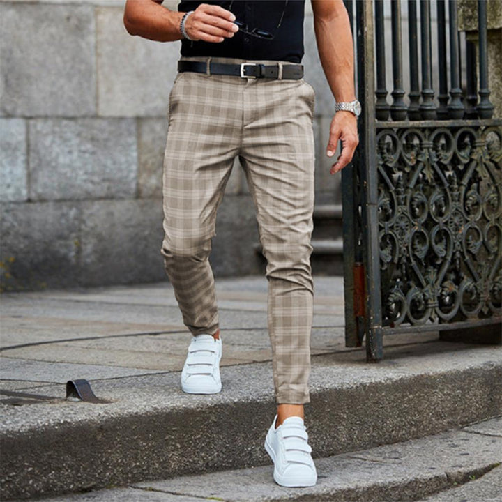 Pantaloni chino da uomo a quadri per uso quotidiano