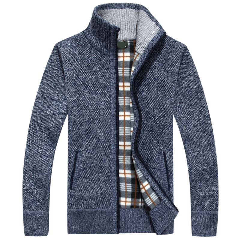 Cardigan con zip da uomo a collo alto per uso quotidiano