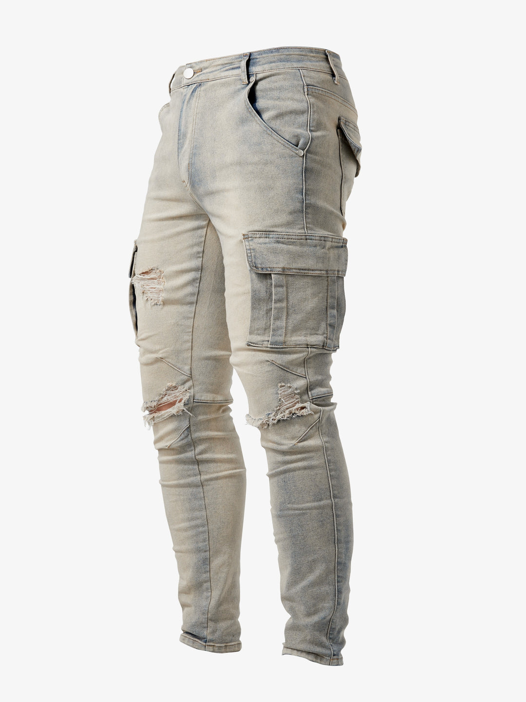 Jeans cargo da uomo slim fit per uso quotidiano