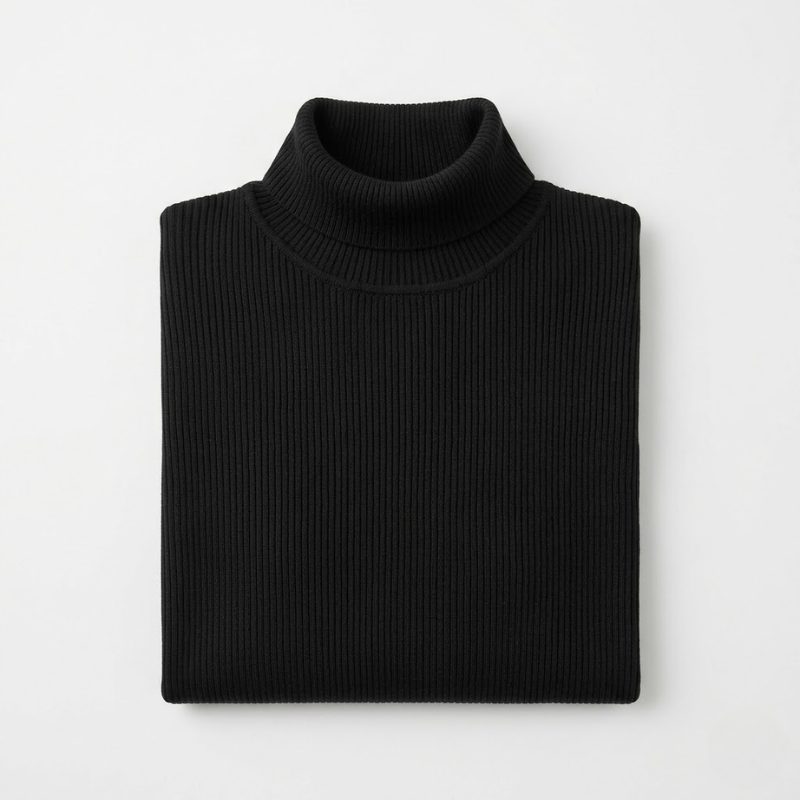 Maglia a Collo Alto a Costine