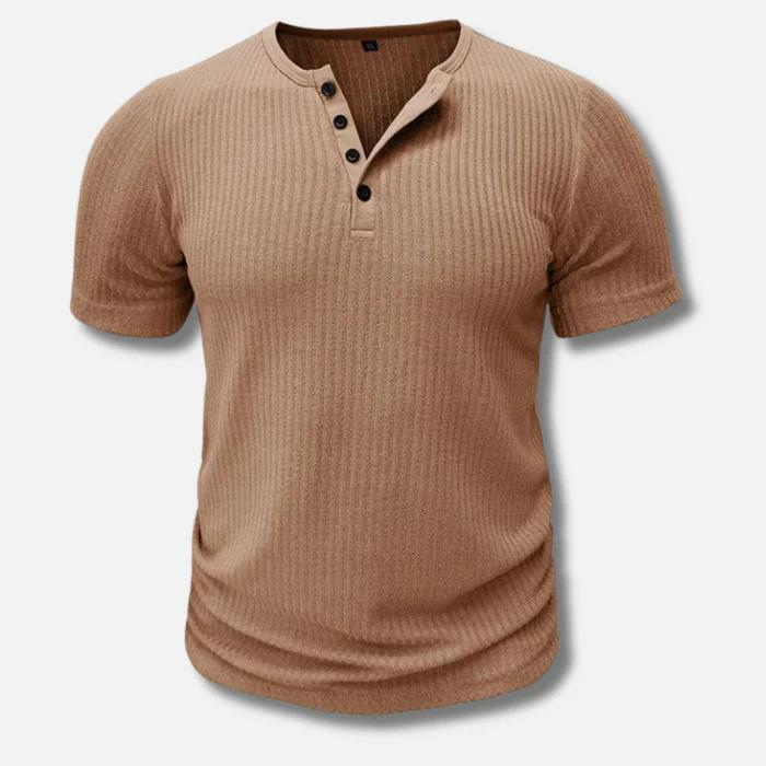 Maglia casual con scollo serafino da uomo