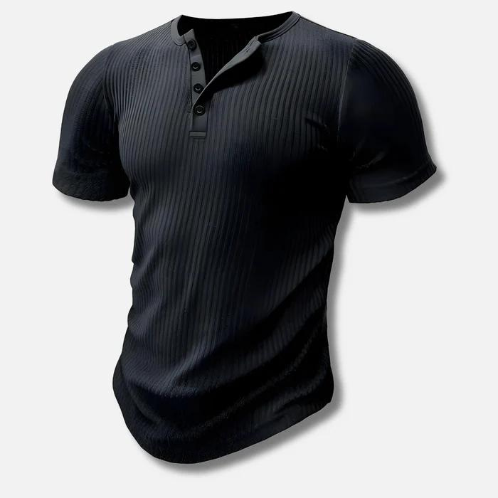 Maglia casual con scollo serafino da uomo
