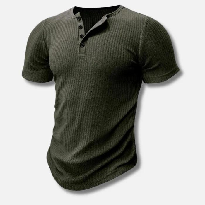 Maglia casual con scollo serafino da uomo