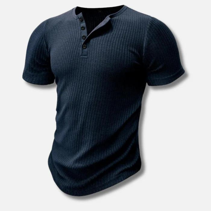Maglia casual con scollo serafino da uomo