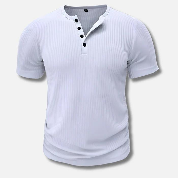 Maglia casual con scollo serafino da uomo