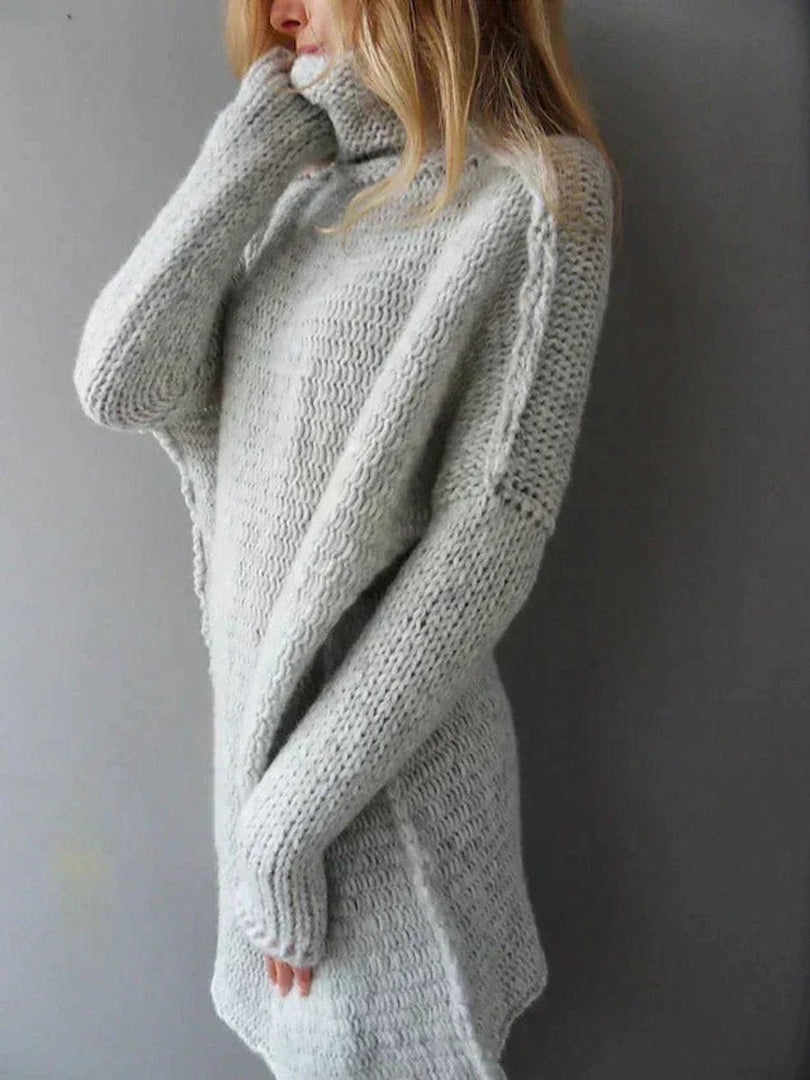 Maglione donna oversize grigio – vista laterale