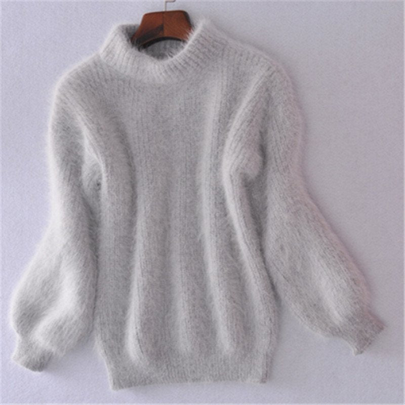 Damenpullover mit Rollkragen und Fledermausärmeln für den Herbst