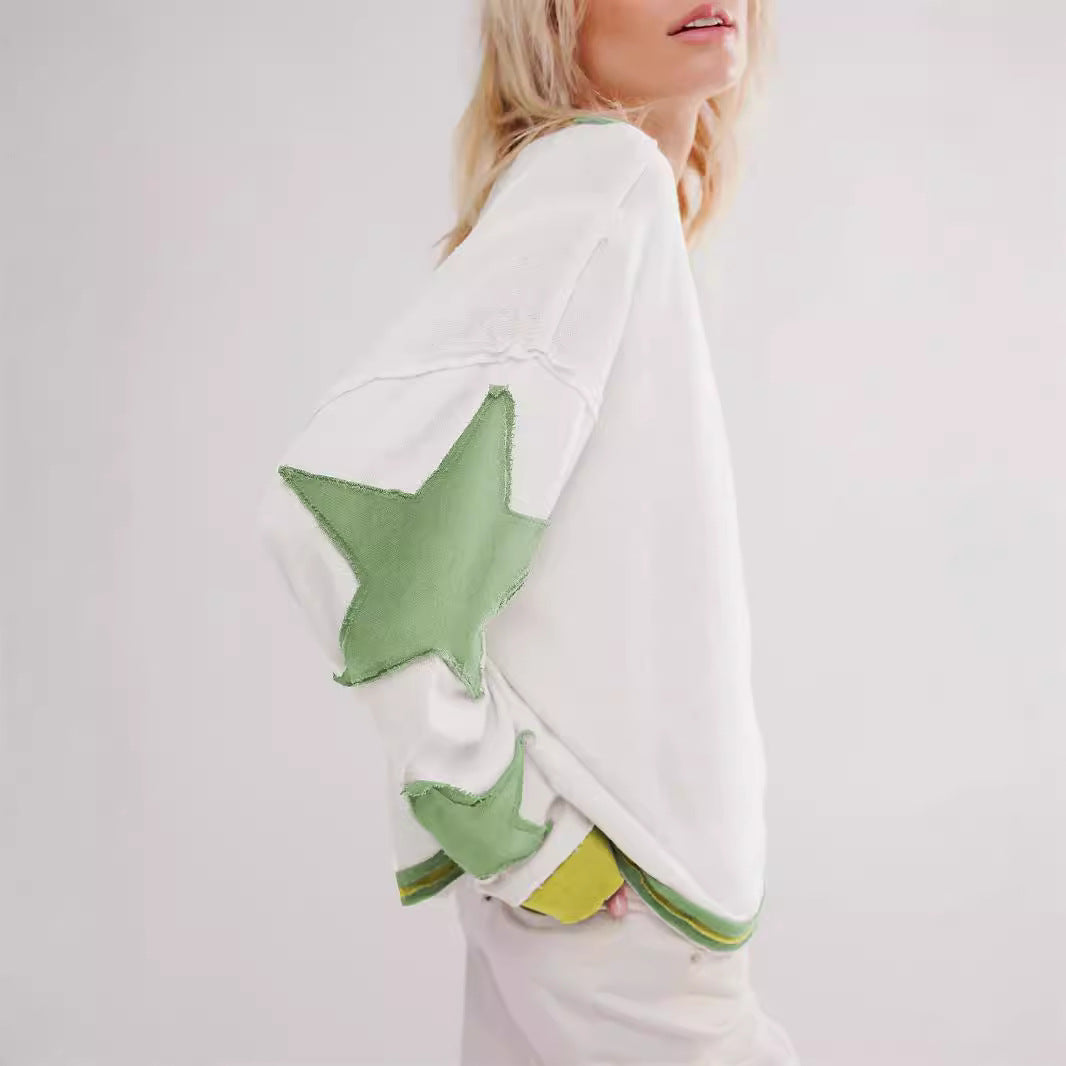 Maglione donna con stella verde – vista frontale