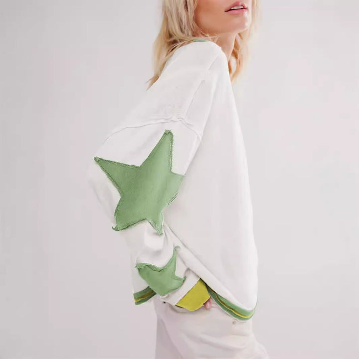 Maglione donna con stella verde – vista frontale