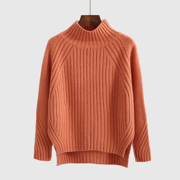 Maglione donna a trecce arancione – vista frontale