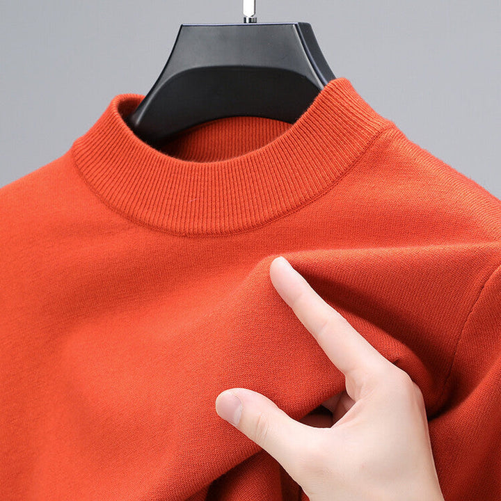 Maglione uomo girocollo dal taglio lungo arancione