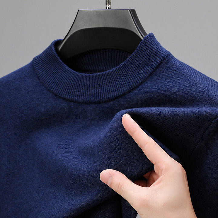 Maglione uomo girocollo dal taglio lungo blu scuro