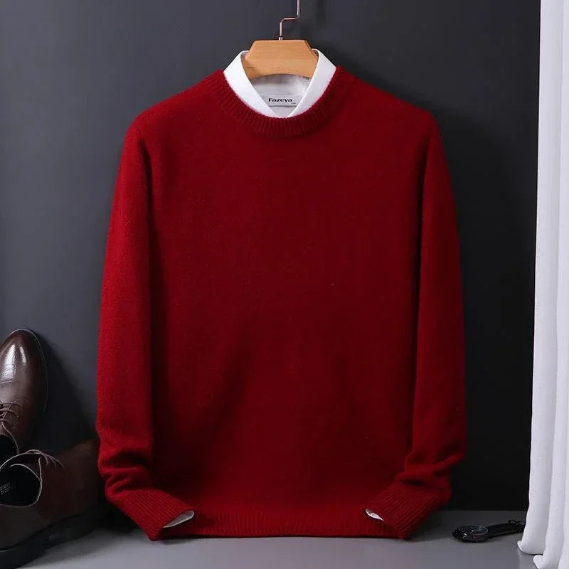 Maglione uomo girocollo rosso ruggine – vista frontale