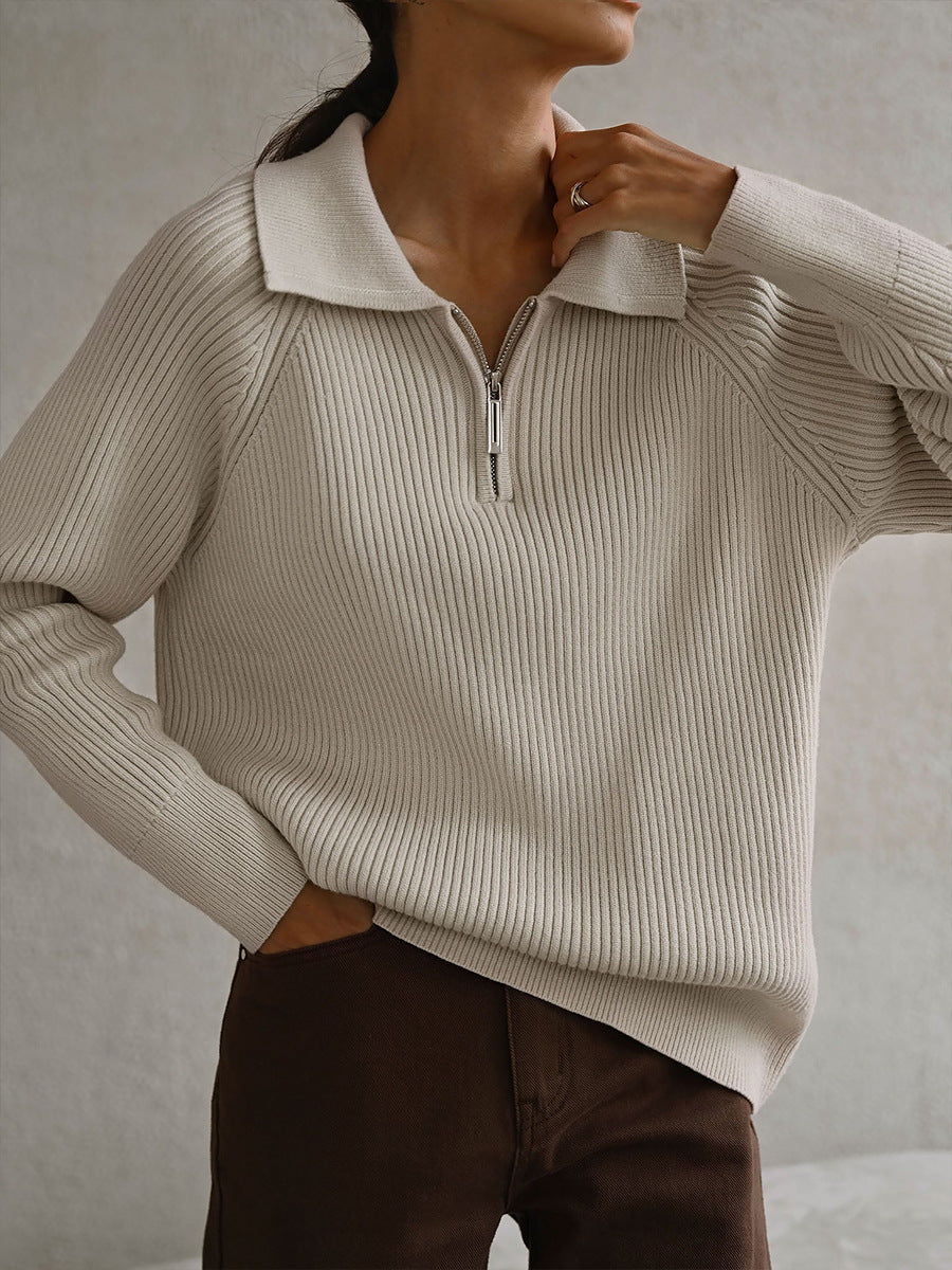 Maglione Donna con Colletto e Zip