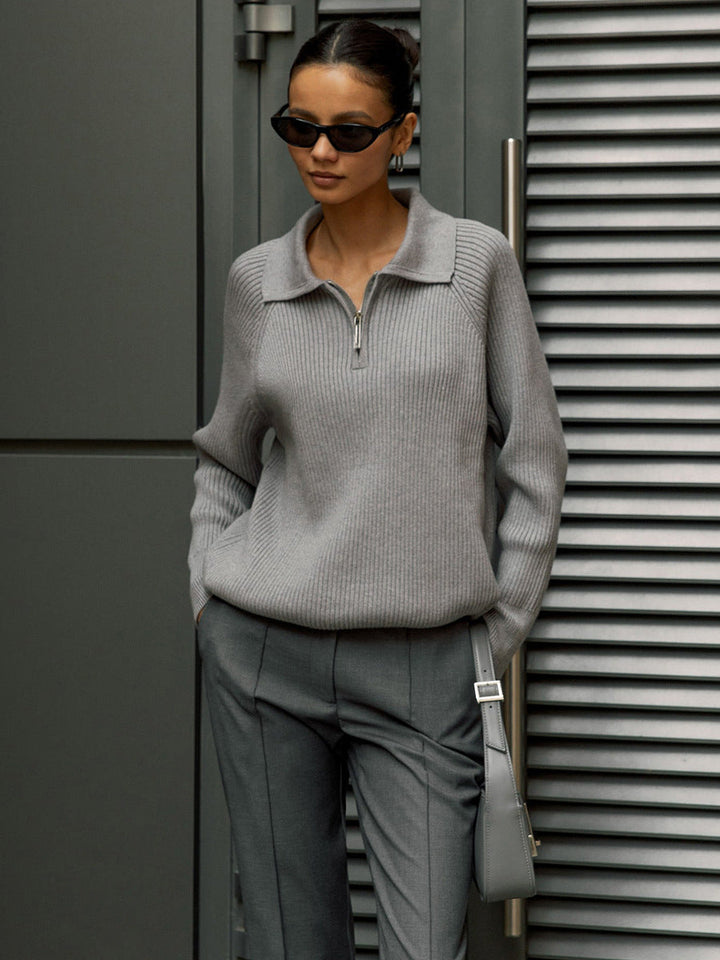Maglione Donna con Colletto e Zip