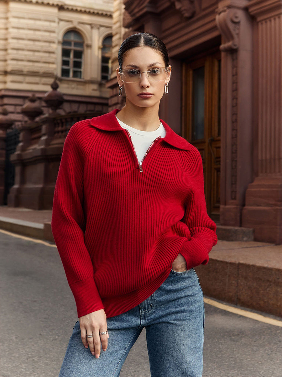 Maglione Donna con Colletto e Zip