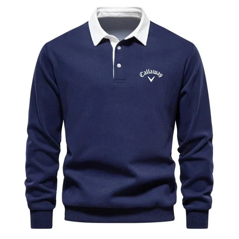 Herren-Polo-Pullover mit langen Ärmeln