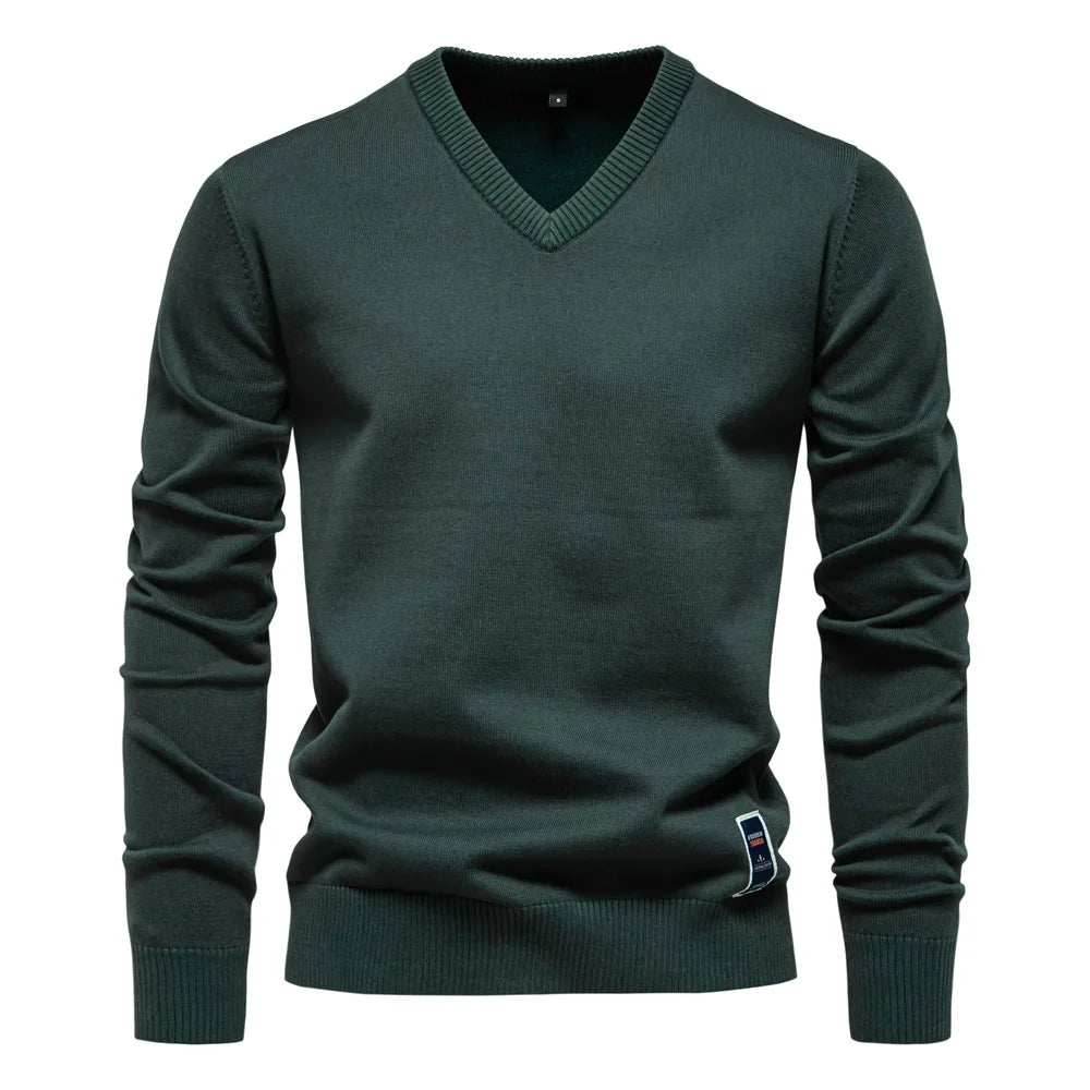 Maglione da uomo con scollo a V per il tempo libero