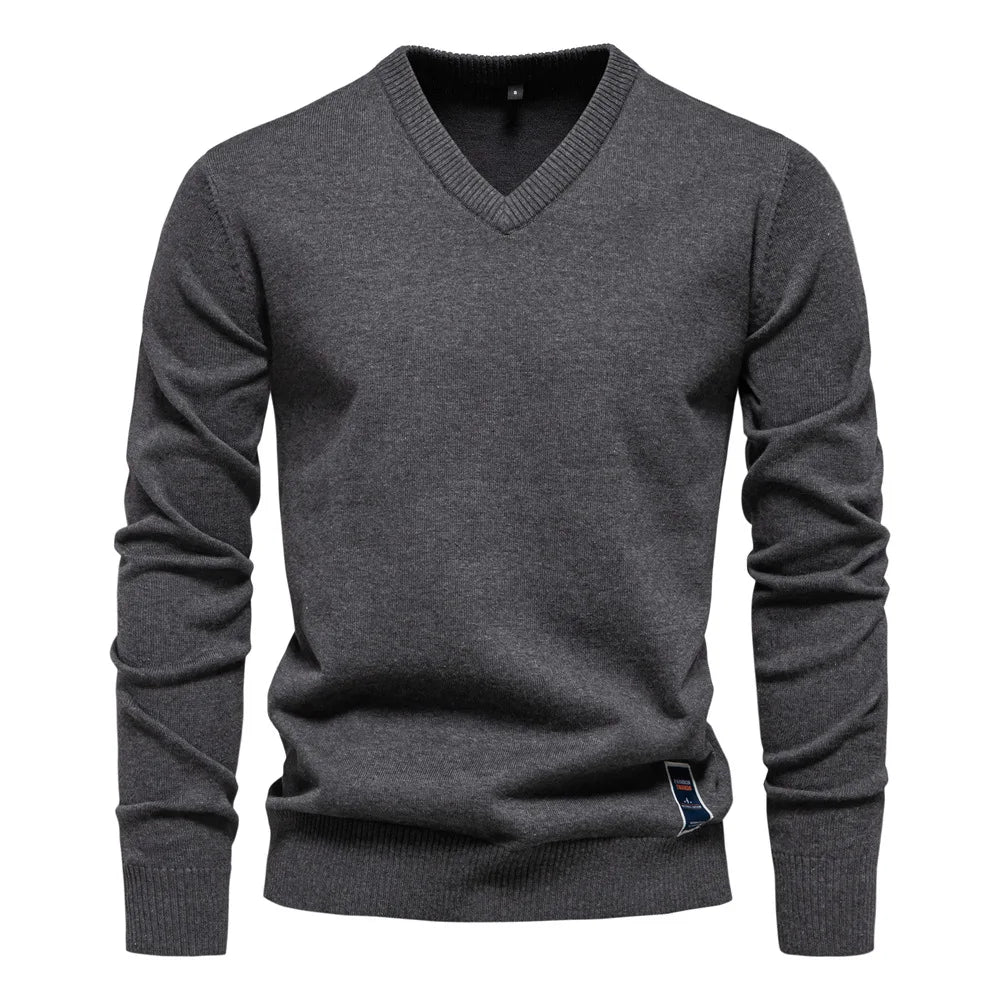 Maglione da uomo con scollo a V per il tempo libero