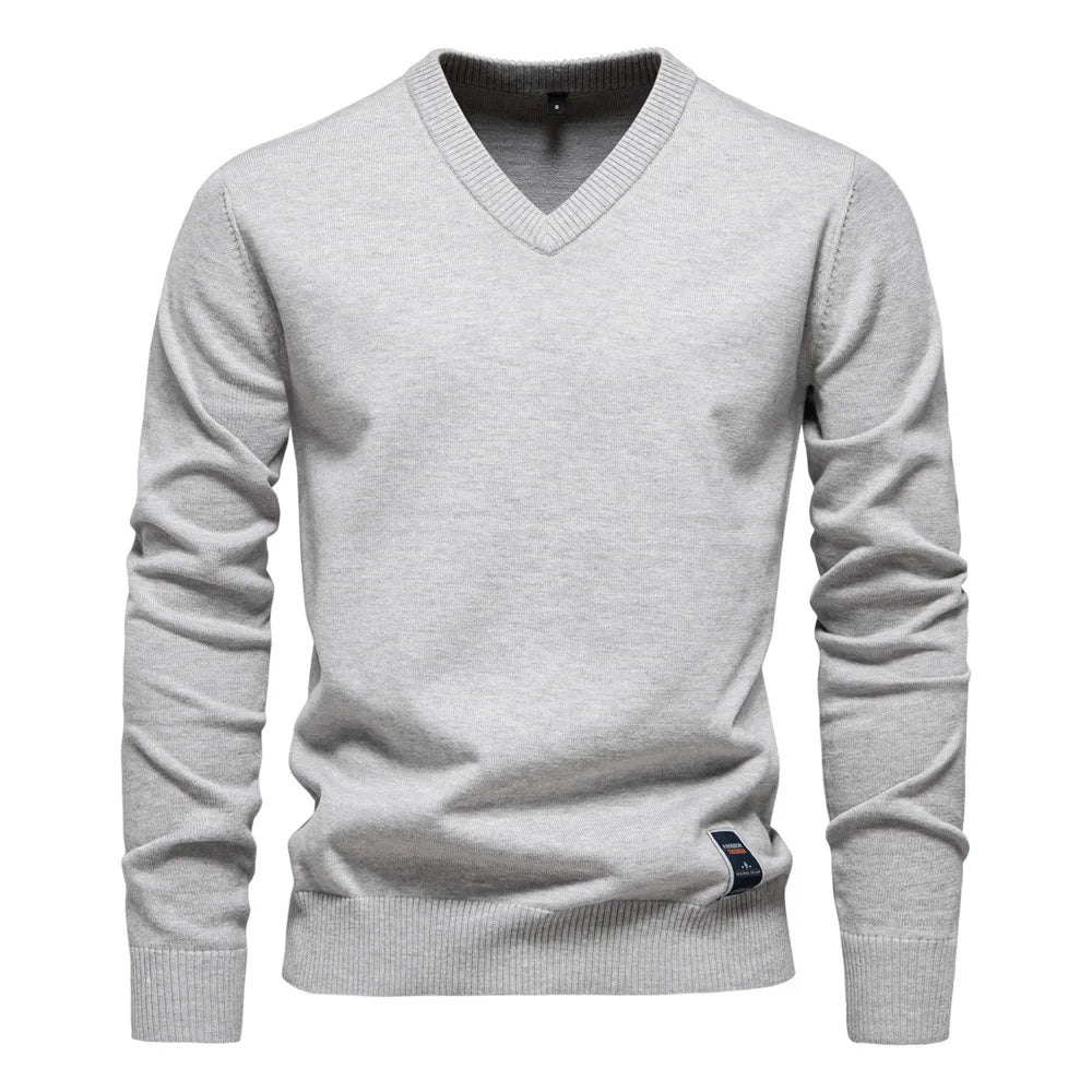 Maglione da uomo con scollo a V per il tempo libero